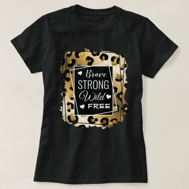 Inspiration Gold & Black Animal Print T-Shirt (Design vorne)