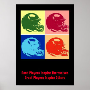Inspiration gute Spieler Pop Art Football Helm Poster