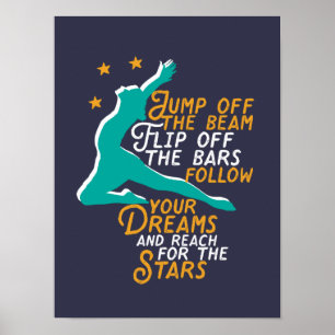 Inspiration Gymnastik Sport Quote Gymnast Girl Poster