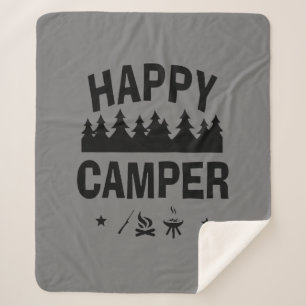 Inspiration Happy Camper Camping Quote Spaß Sherpadecke