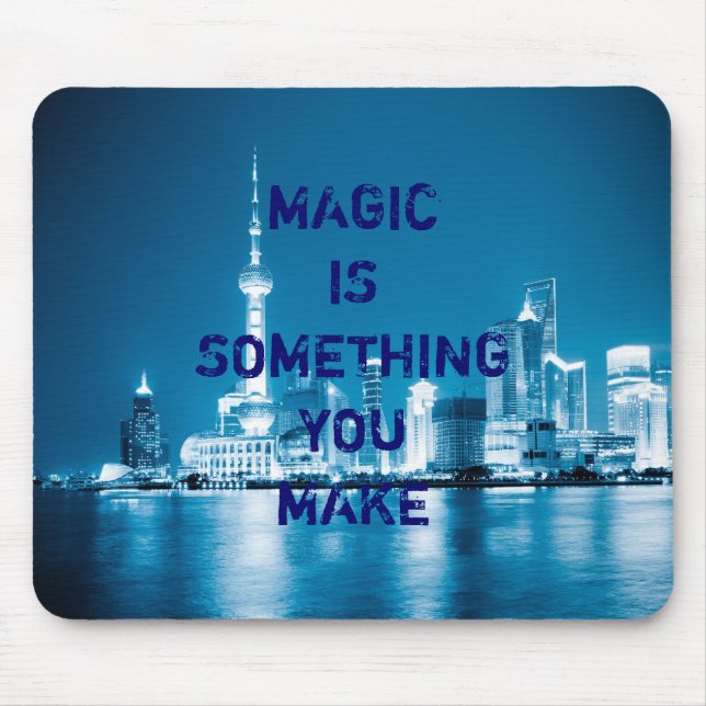 Inspiration Hoffnung Stadt-Nacht Hintergrund Fall- Mousepad (Vorne)