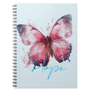 Inspiration Hope Pink Butterfly Notizblock