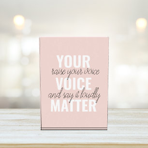 Inspiration Ihre Stimme zählt Motivationszitat Fotoblock