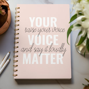 Inspiration Ihre Stimme zählt Motivationszitat Notizbuch