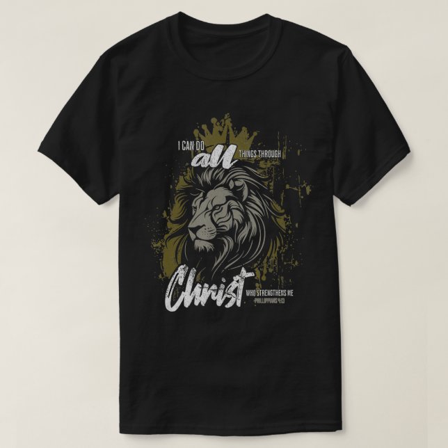 Inspiration Jesus Lion Judah Christlich Cross Sav T-Shirt (Design vorne)
