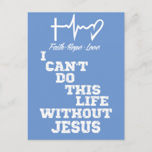 Inspiration Jesus Zitat mit Heartbeat Christlich Postkarte