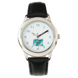 Inspiration Kid's Black Leather Strap Watch Armbanduhr