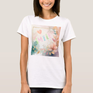 Inspiration "Lächeln", Blumenmuster T-Shirt