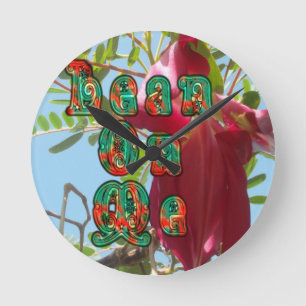 Inspiration Lean on me Bloral Skyward Art Print Runde Wanduhr