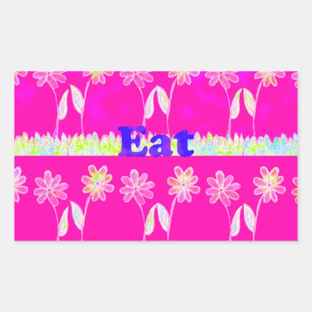 Inspiration Liebe Essen Blume Design Rechteckiger Aufkleber (Vorderseite)
