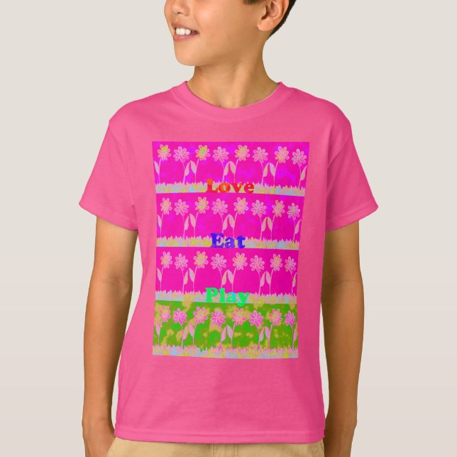 Inspiration Liebe Essen Blume Design T-Shirt (Vorderseite)