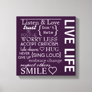 Inspiration Liebe Leben ummantelt Canvas Leinwanddruck