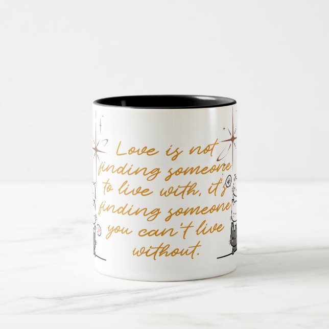Inspiration Liebe Zitat Tasse in elegantem Gold (Mittel)