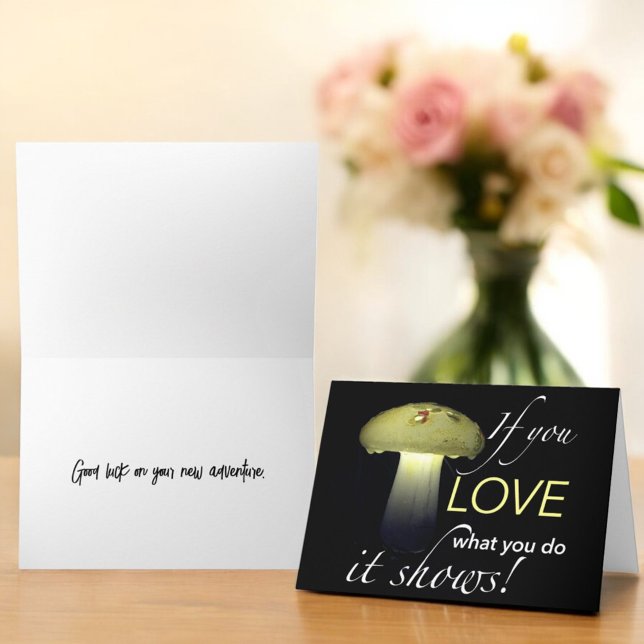 Inspiration Life Quote Typografy Mushroom Karte (Greeting card with inside greeting template)