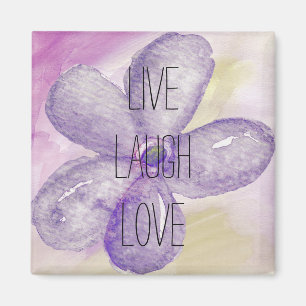 Inspiration Live, Lachen, Liebe Wasserfarbe Blume Magnet