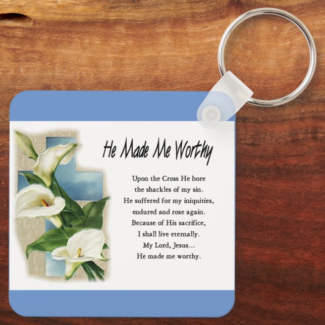 Inspiration machte er mich wert schlüsselanhänger (Rückseite)