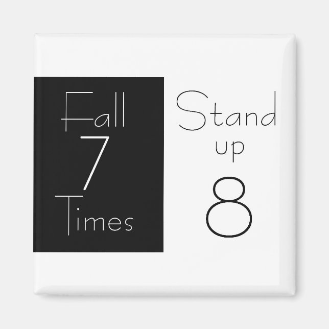 Inspiration Magnet "Fall Sieben Mal, Stand up E (Vorne)