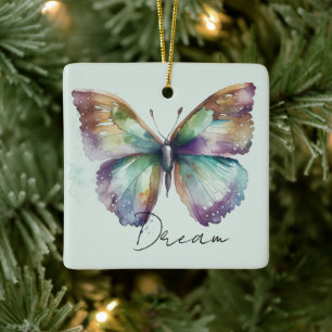 Inspiration Minze Aqua Blue Dream Butterfly Keramikornament