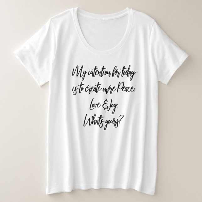 Inspiration Motivierend Zitat White Typografy Große Größe T-Shirt (Design vorne)