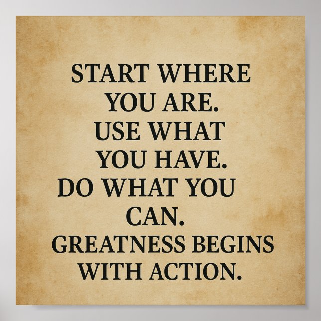 Inspiration Motivierend Zitatmauer Kunst Poster (Vorne)