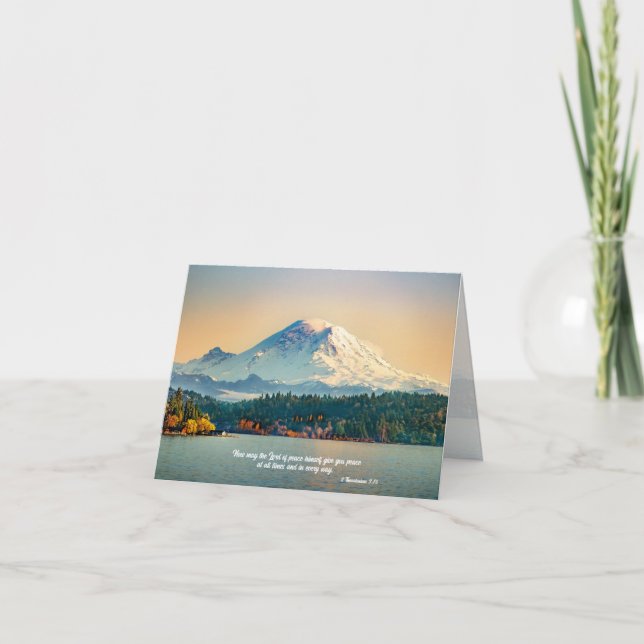 Inspiration Mount Rainier Peace Scripting Blank Feiertagskarte (Vorderseite)
