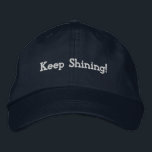 Inspiration Navy anpassbare Cap - "Behalt Shining! Bestickte Baseballkappe<br><div class="desc">Diese Baumwollkappe zeigt stolz die aufregende Botschaft "Behalt leuchtend!" in eleganter Stickerei. Mit seinem verstellbaren Gurtband bietet es eine komfortable und individuell angepasste Passform für alle Trader. Diese aus robuster Baumwolle gefertigte Kappe ist perfekt für einen positiven Ausblick und ist ein großartiges Geschenk für alle, die ein wenig mehr Ermutigung...</div>