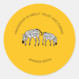 Inspiration, Niedlich und glücklich Kenyan Zebras Runder Aufkleber