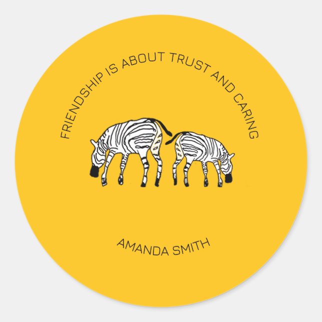 Inspiration, Niedlich und glücklich Kenyan Zebras Runder Aufkleber (Vorderseite)