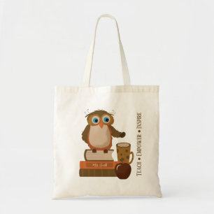 Inspiration Owl Teacher Tote Tasche mit Namen