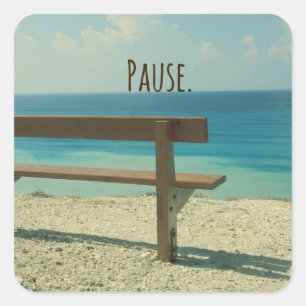 Inspiration: Pause Beach Thema Quadratischer Aufkleber