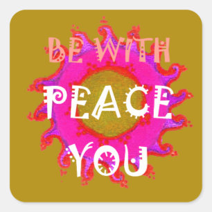 Inspiration "Peace Be with You" Vector Design Quadratischer Aufkleber