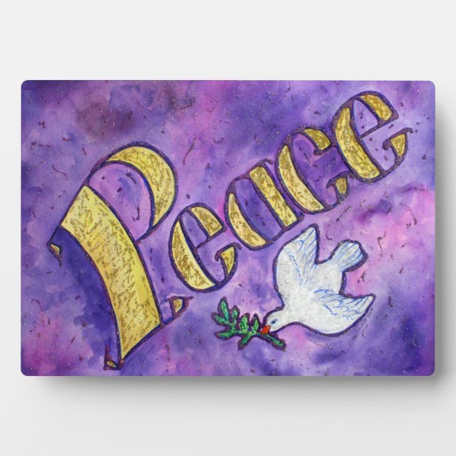 Inspiration Peace Word Art Custom Plaque Sign Fotoplatte (Vorderseite)