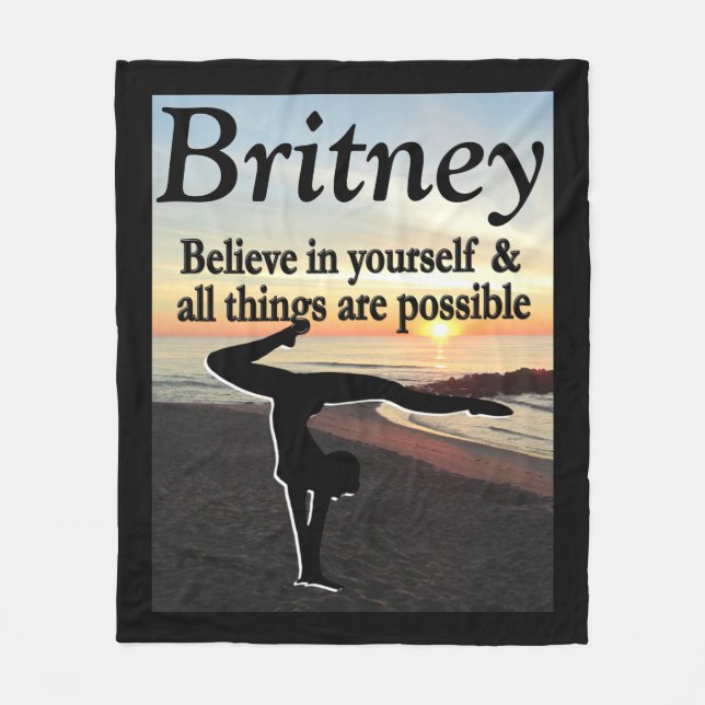 INSPIRATION PERSONALISIERT GYMNAST GIRL BLANKET FLEECEDECKE (Vorderseite)
