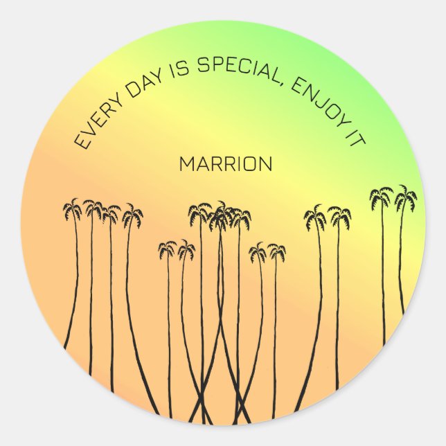 Inspiration, Phantastischer tropischer Sommer Runder Aufkleber (Vorderseite)