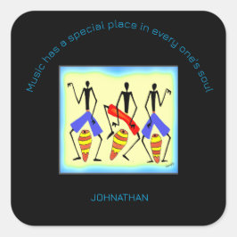 Inspiration, Phantastisches afrikanisches Trommeln Quadratischer Aufkleber