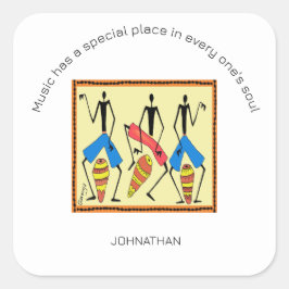 Inspiration, Phantastisches afrikanisches Trommeln Quadratischer Aufkleber