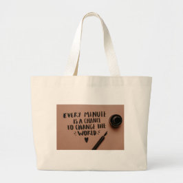 Inspiration-Phrase Tote Bag Jumbo Stoffbeutel