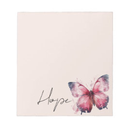 Inspiration Pink Blush Hope Butterfly Notizblock