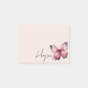 Inspiration Pink Blush Hope Butterfly Post-it Klebezettel