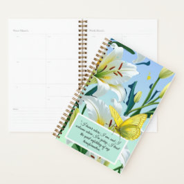 Inspiration Planner White Lily Yellow Butterfly Planer