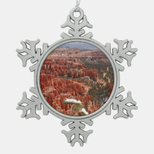 Inspiration Point im Bryce Canyon I Schneeflocken Zinn-Ornament