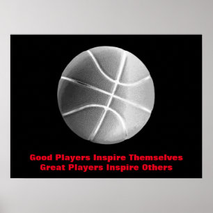 Inspiration Quote Basketball Inspirier Team Poster