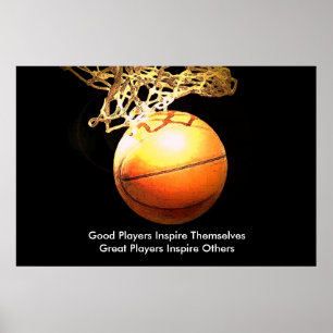 Inspiration Quote Basketball Inspirier Team Poster
