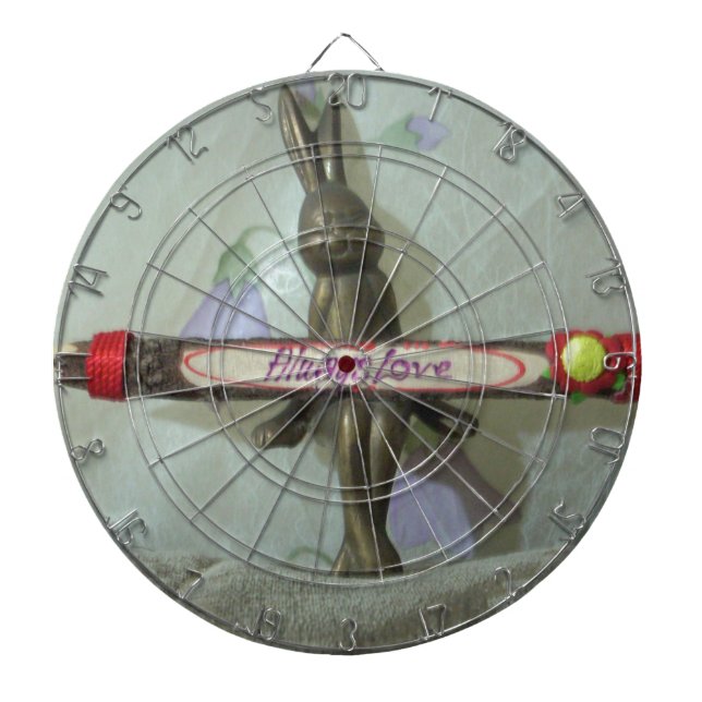 Inspiration Rabbit: Immer Liebe Zeichenkunst druck Dartscheibe (vorne)