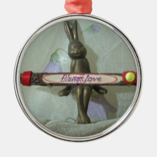 Inspiration Rabbit: Immer Liebe Zeichenkunst druck Ornament Aus Metall