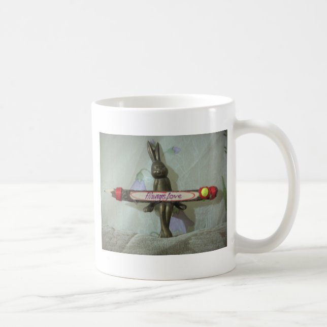 Inspiration Rabbit: Immer Liebe Zeichenkunst druck Tasse (Rechts)
