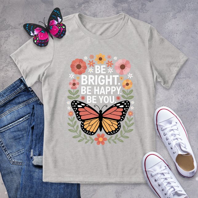 Inspiration Retro Floral Butterfly T-Shirt Tri-Blend Shirt (Von Creator hochgeladen)