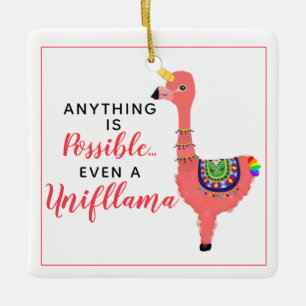 Inspiration Rosa Einhorn Flamingo Llama Xmas Keramikornament