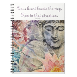Inspiration Rumi Zitat-Buddha-Kunst-gewundenes Notizblock