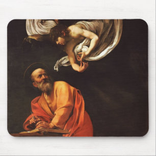 Inspiration Saint Matthew Caravaggio Malkunst Mousepad